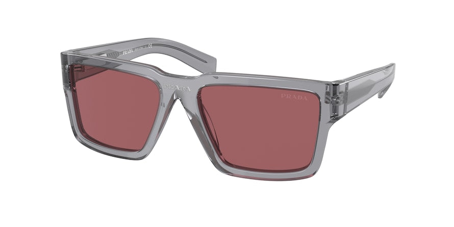 Prada PR10YSF Rectangle Sunglasses  08U0A0-FUME CRYSTAL 56-15-140 - Color Map grey