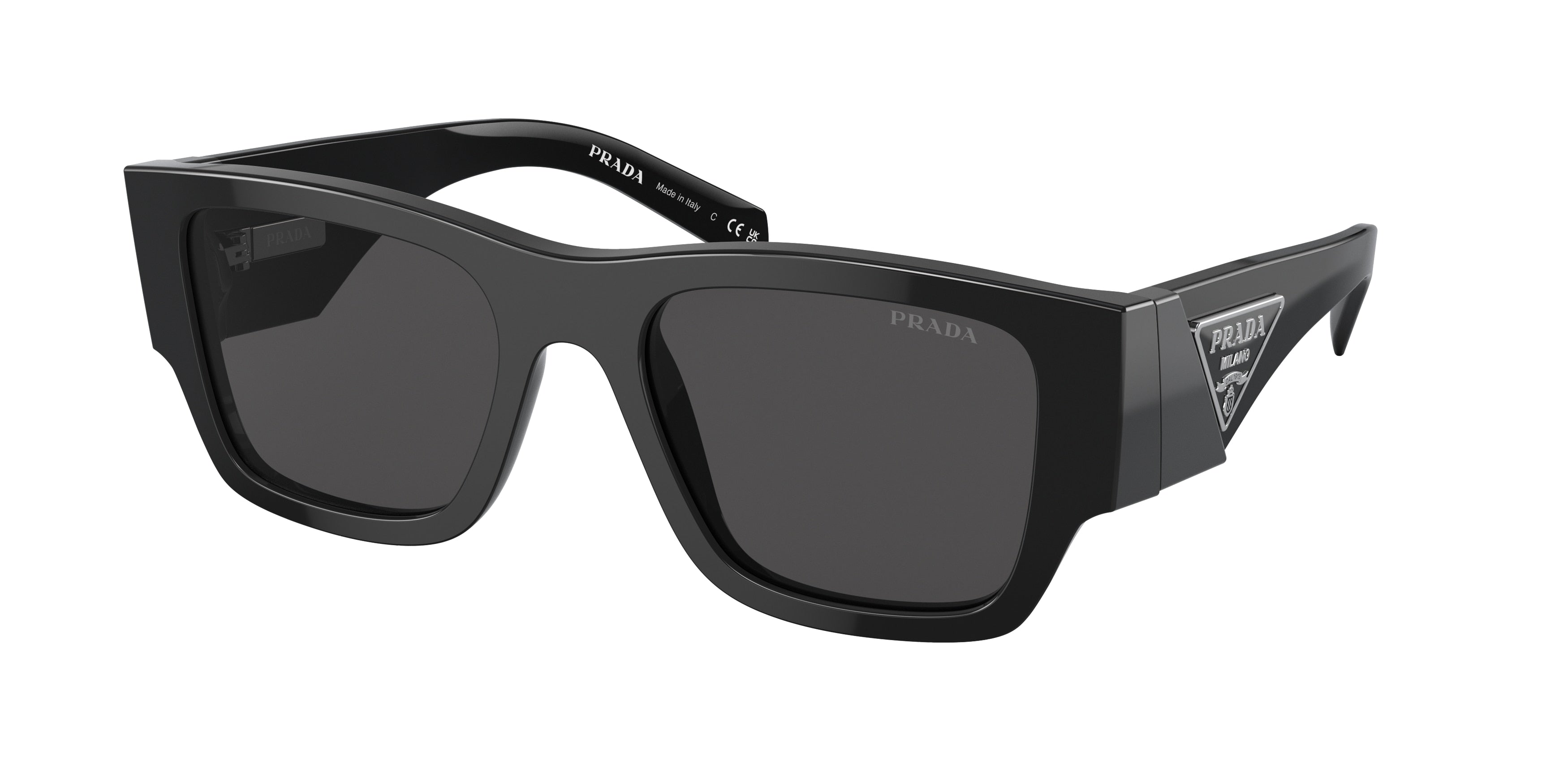Prada PR10ZSF Pillow Sunglasses  1AB5S0-Black 55-140-19 - Color Map Black