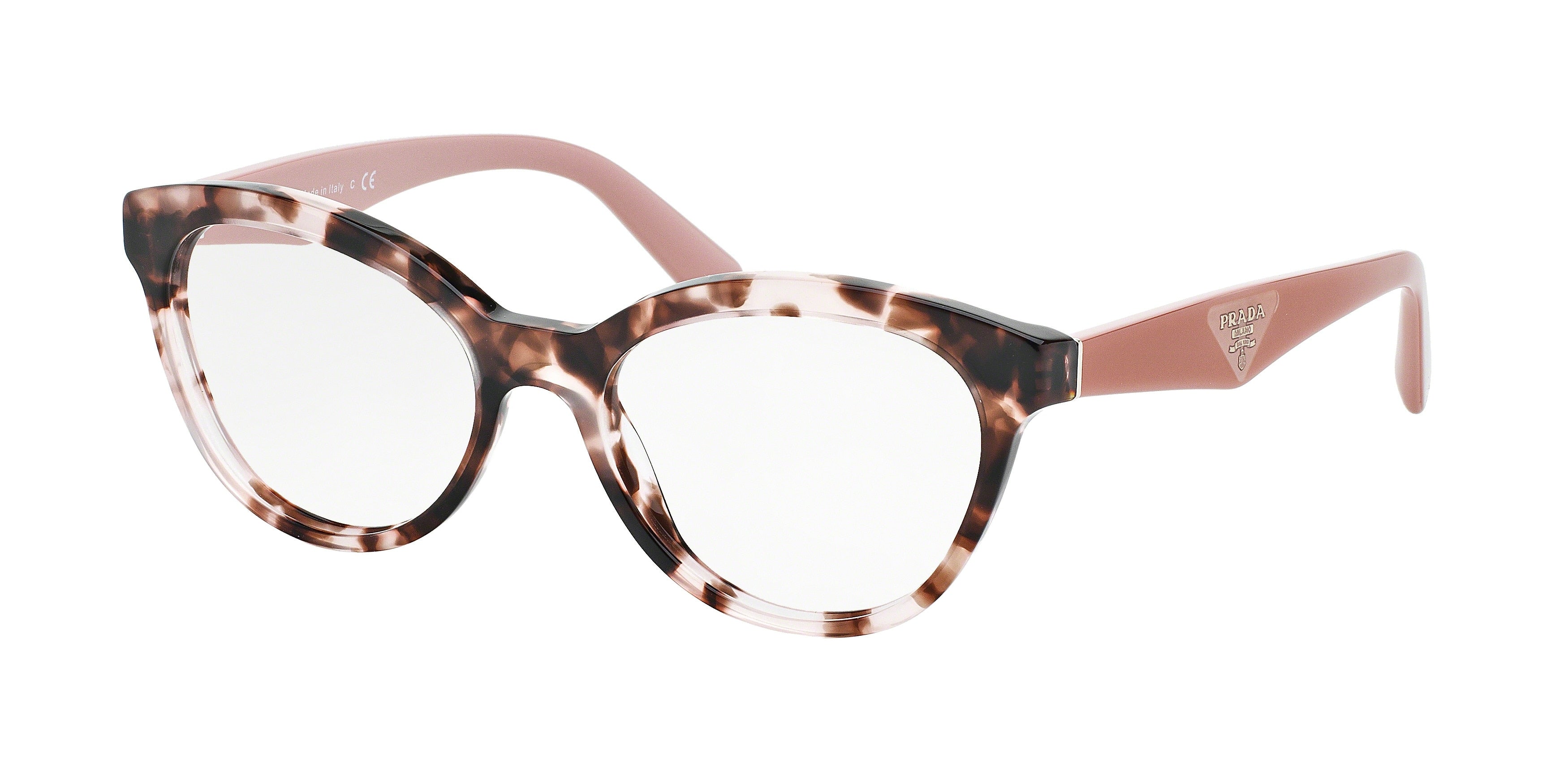 Prada HERITAGE PR11RV Phantos Eyeglasses  ROJ1O1-Pink Havana 52-140-17 - Color Map Pink