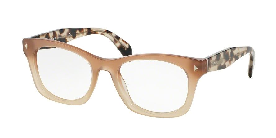 Prada PR11SV Rectangle Eyeglasses  UBI1O1-BROWN GRADIENT 51-19-140 - Color Map brown