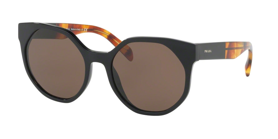 Prada PR11TS Irregular Sunglasses  1AB8C1-BLACK 55-19-140 - Color Map black