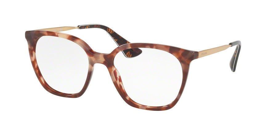 Prada CATWALK PR11TVF Rectangle Eyeglasses  UE01O1-PINK HAVANA 53-17-140 - Color Map pink