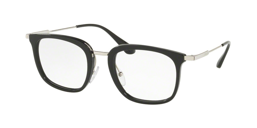 Prada PR11UV Square Eyeglasses  1AB1O1-BLACK 51-21-150 - Color Map black