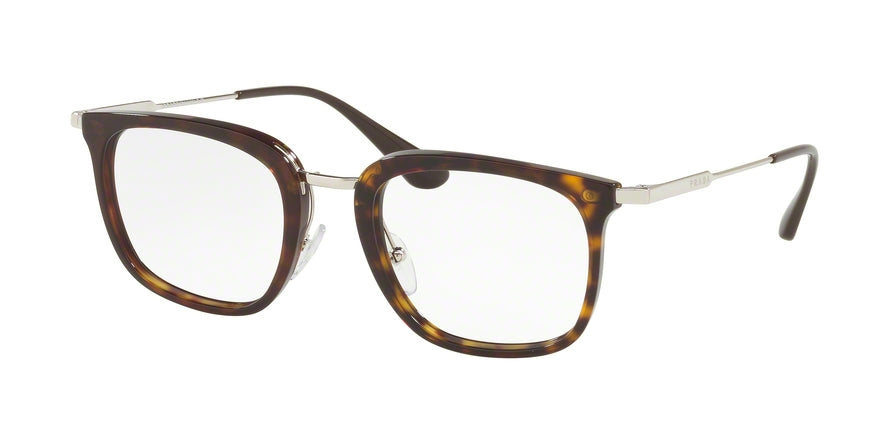 Prada PR11UV Square Eyeglasses  2AU1O1-HAVANA 49-21-145 - Color Map havana