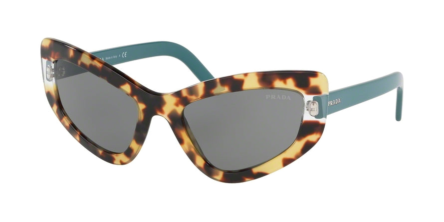 Prada CATWALK PR11VSF Cat Eye Sunglasses  4726Q0-MEDIUM HAVANA/TRANSPARENT 55-23-140 - Color Map havana