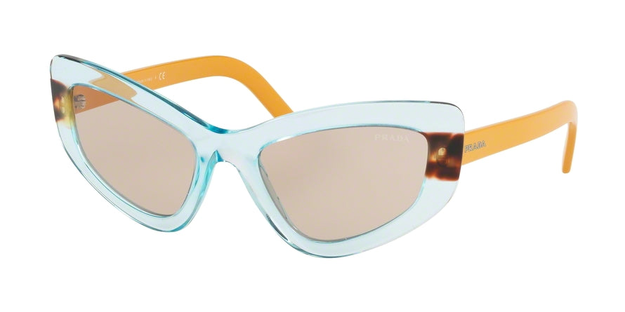 Prada CATWALK PR11VS Cat Eye Sunglasses  4704I2-AZURE/MEDIUM HAVANA 55-21-140 - Color Map blue