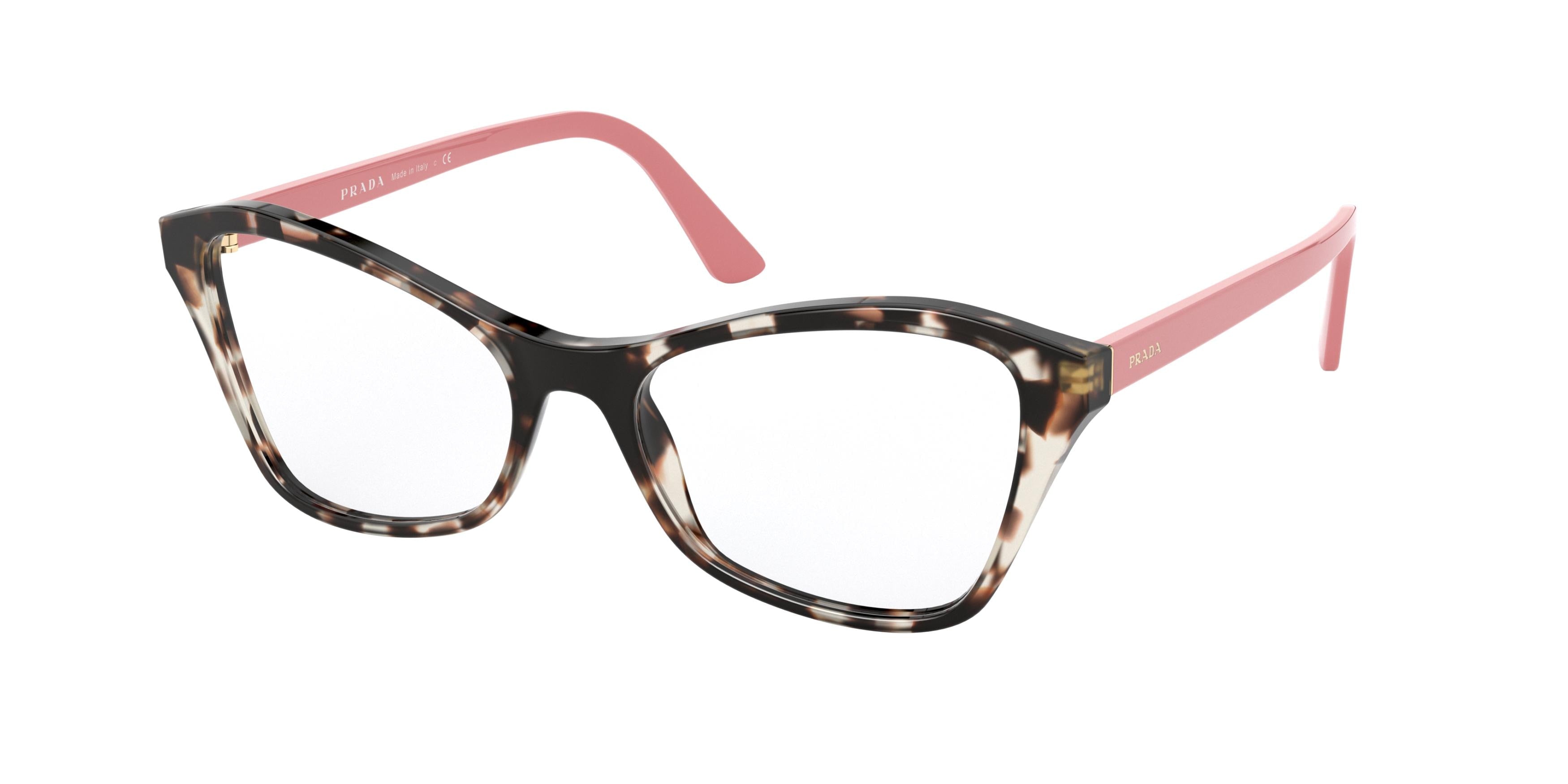 Prada CONCEPTUAL PR11XV Butterfly Eyeglasses  UAO1O1-Spotted Opal Brown 51-145-17 - Color Map Brown