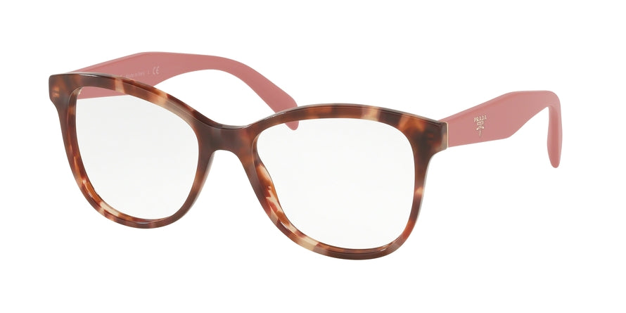 Prada PR12TVF Square Eyeglasses  UE01O1-PINK HAVANA 55-17-140 - Color Map pink