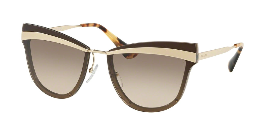 Prada CATWALK PR12US Cat Eye Sunglasses  KJM3D0-SAND PALE GOLD/BROWN 65-16-140 - Color Map brown