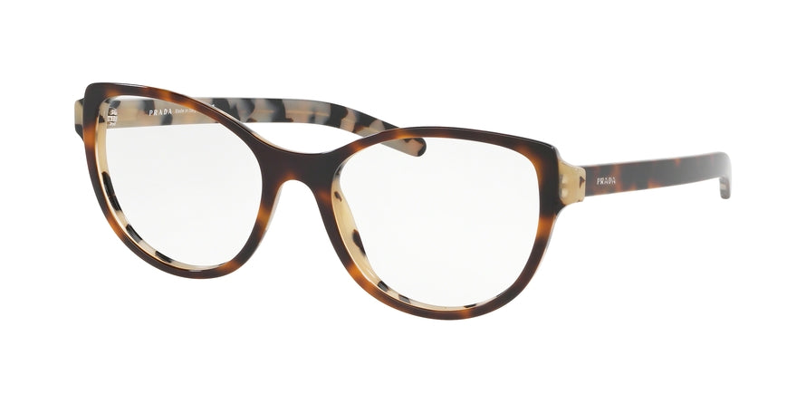 Prada CATWALK PR12VVF Phantos Eyeglasses  TH81O1-TOP DARK HAVANA/BLACK HAVANA 54-18-140 - Color Map havana