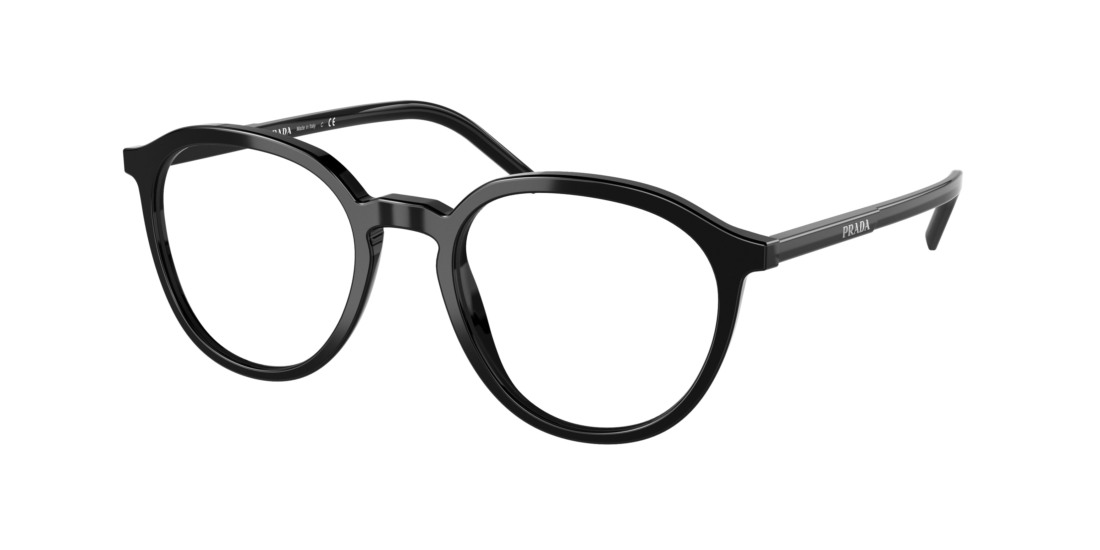 Prada PR12YV Phantos Eyeglasses  1AB1O1-Black 51-145-20 - Color Map Black