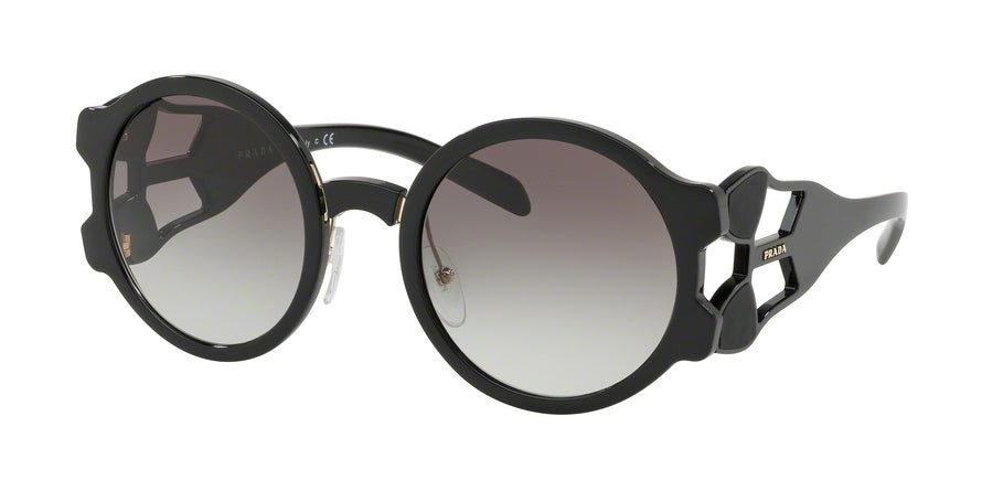 Prada CATWALK PR13US Oval Sunglasses  1AB0A7-BLACK 54-24-140 - Color Map black