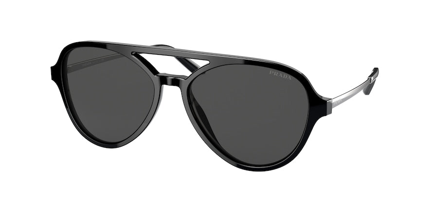 Prada PR13WSF Pilot Sunglasses  1AB5S0-BLACK 57-15-140 - Color Map black