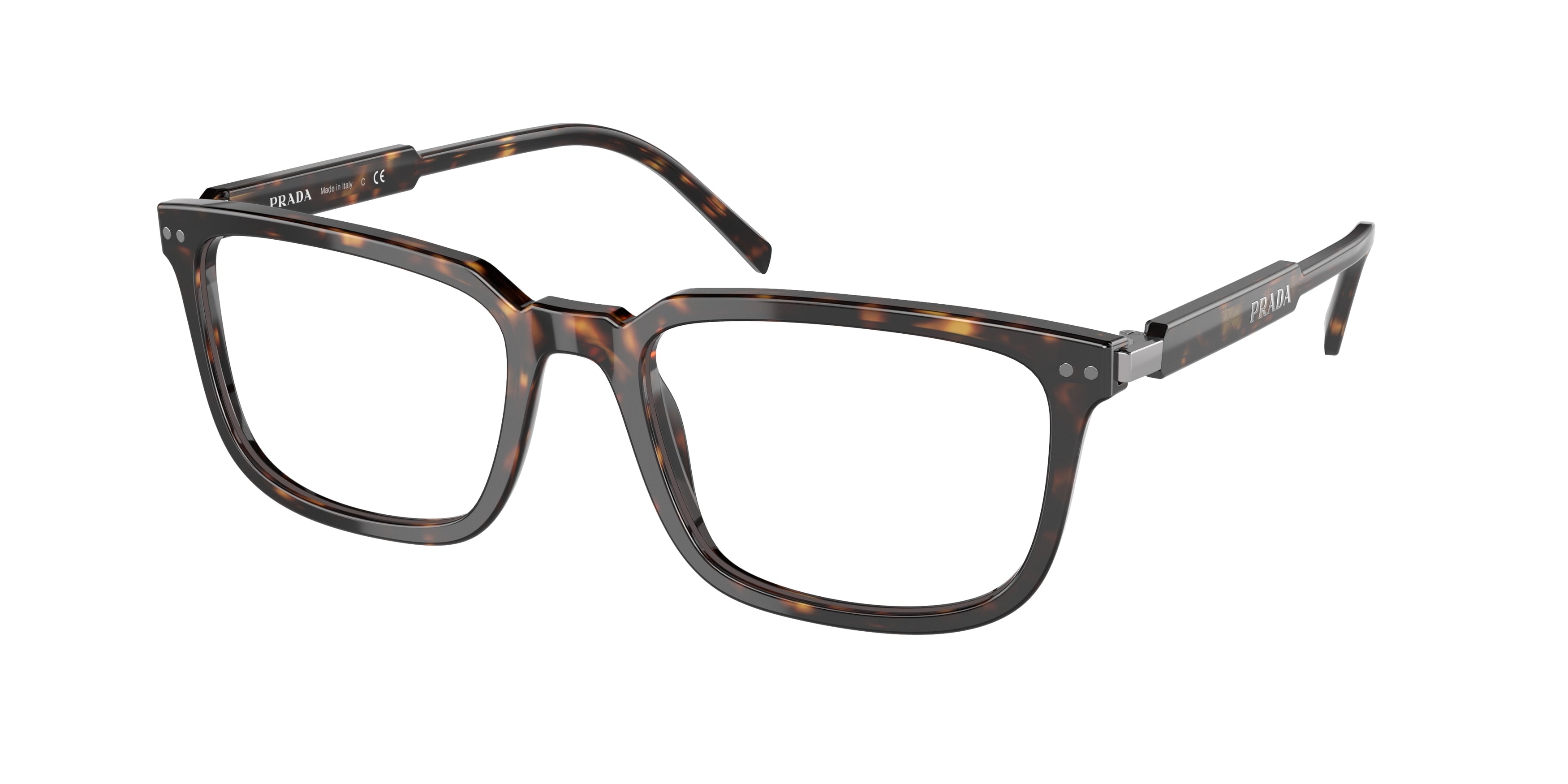 Prada PR13YVF Rectangle Eyeglasses  2AU1O1-Tortoise 56-145-18 - Color Map Tortoise