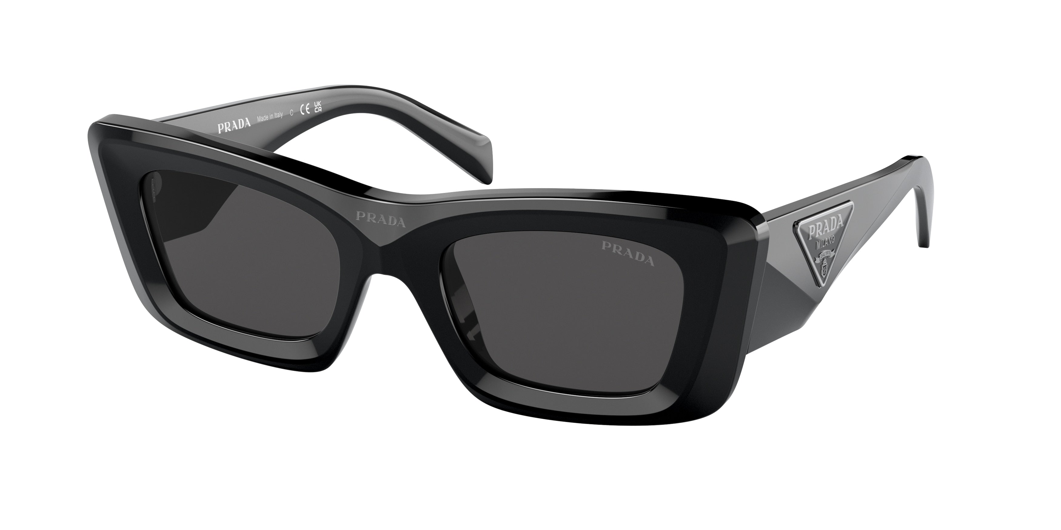 Prada PR13ZSF Cat Eye Sunglasses  1AB5S0-Black 51-140-20 - Color Map Black