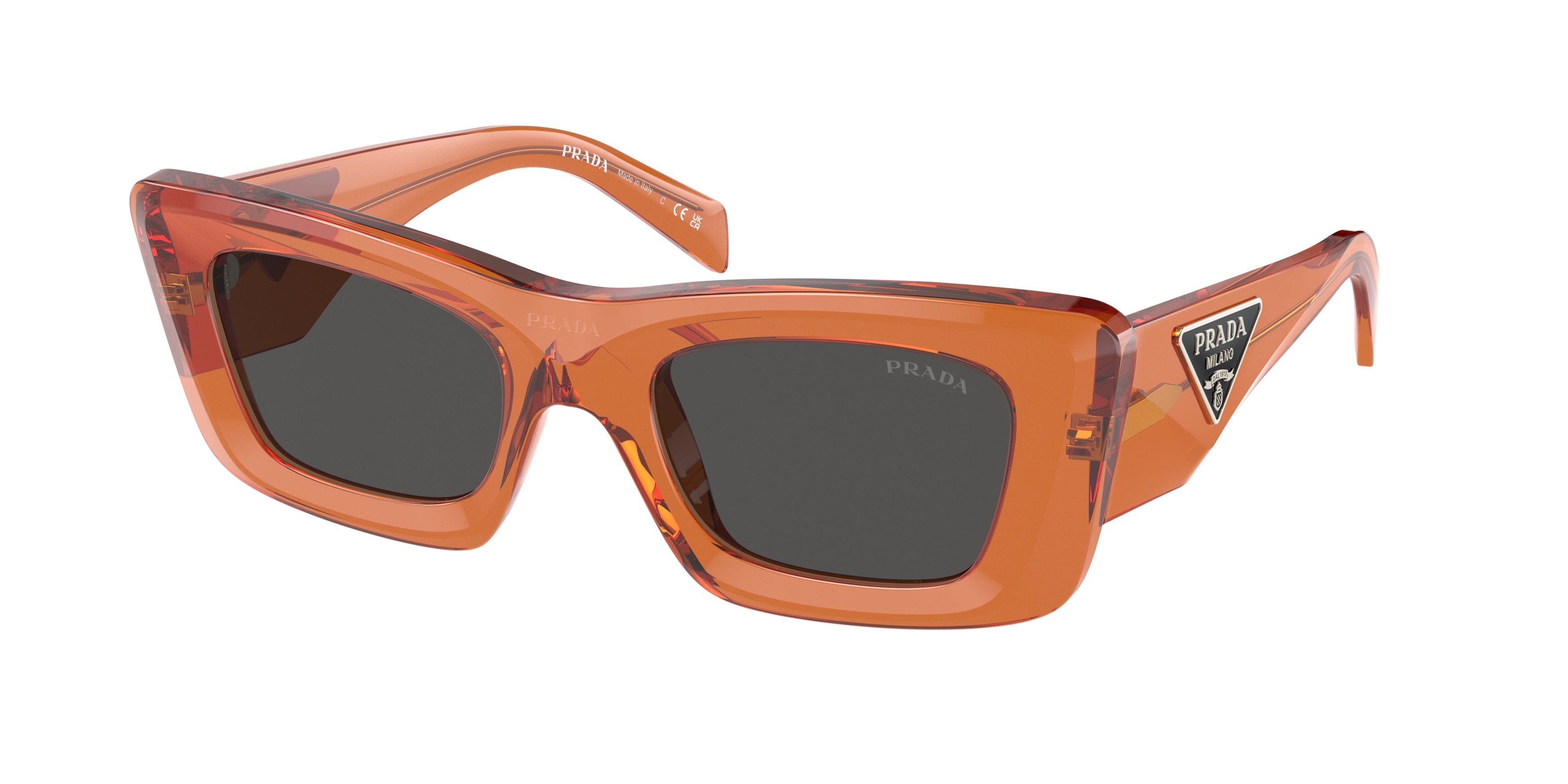 Prada PR13ZS Cat Eye Sunglasses  10N5S0-Crystal Orange 50-140-21 - Color Map Orange