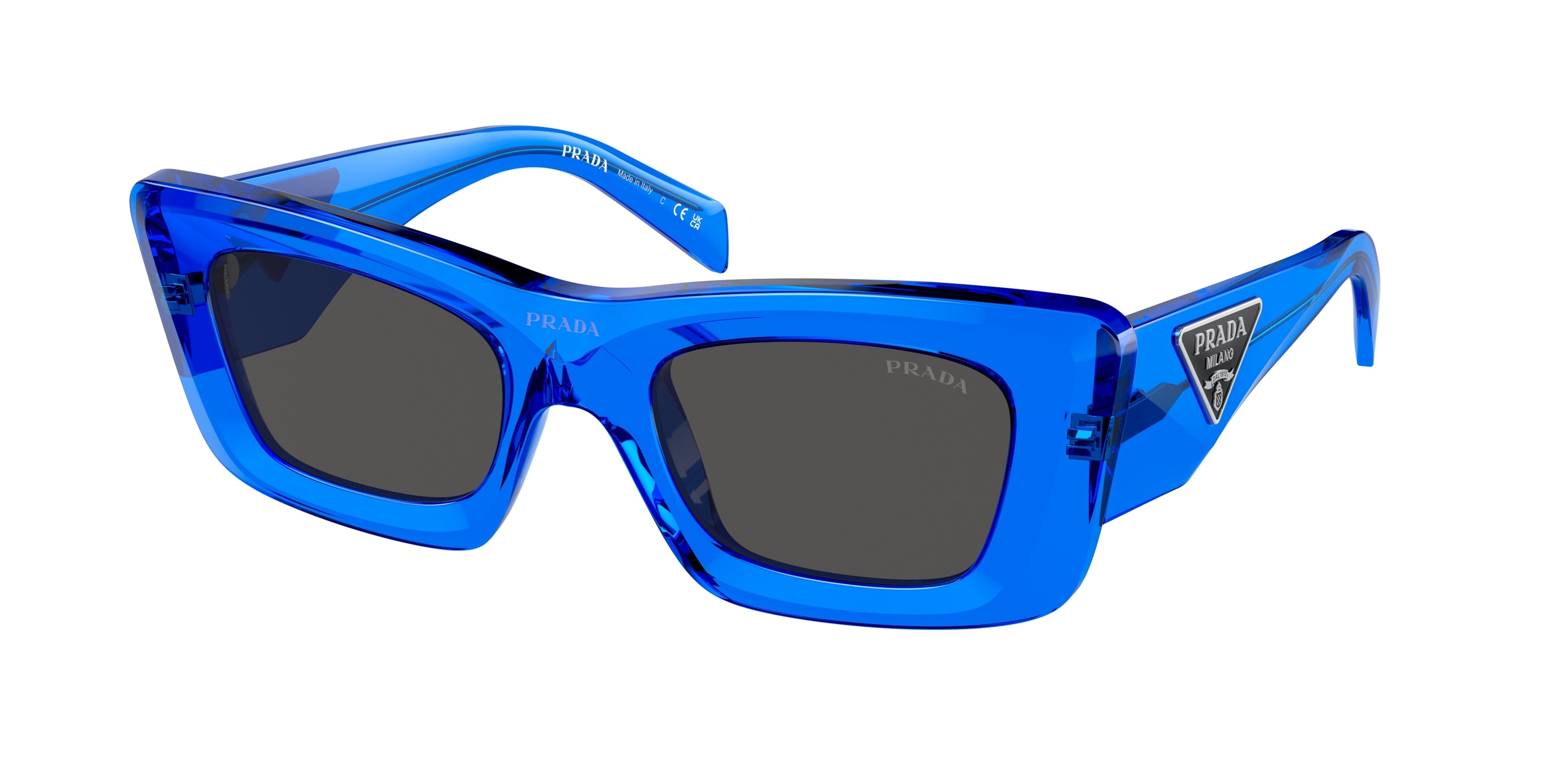 Prada PR13ZS Cat Eye Sunglasses  18M5S0-Crystal Electric Blue 50-140-21 - Color Map Blue