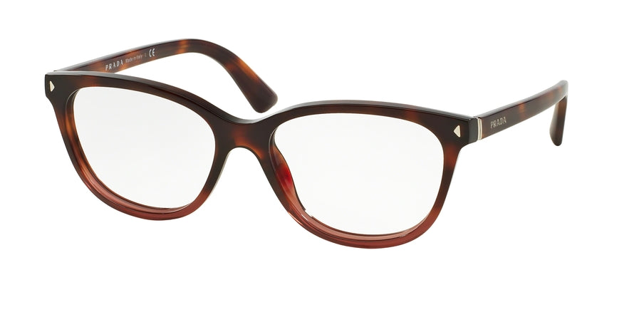 Prada JOURNAL PR14RV Phantos Eyeglasses  TWC1O1-RED HAVANA GRADIENT 54-16-140 - Color Map red