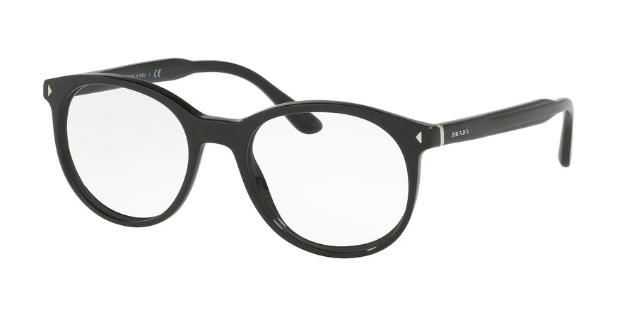 Prada PR14TVF Oval Eyeglasses  1AB1O1-BLACK 52-19-145 - Color Map black