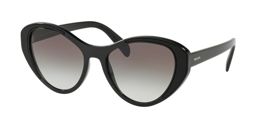 Prada CATWALK PR14US Cat Eye Sunglasses  1AB0A7-BLACK 55-18-140 - Color Map black