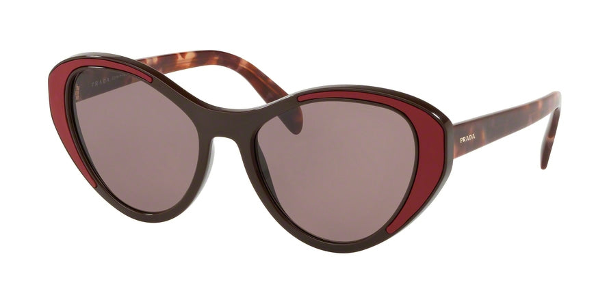 Prada CATWALK PR14US Cat Eye Sunglasses  YEO6X1-BROWN 55-18-140 - Color Map brown