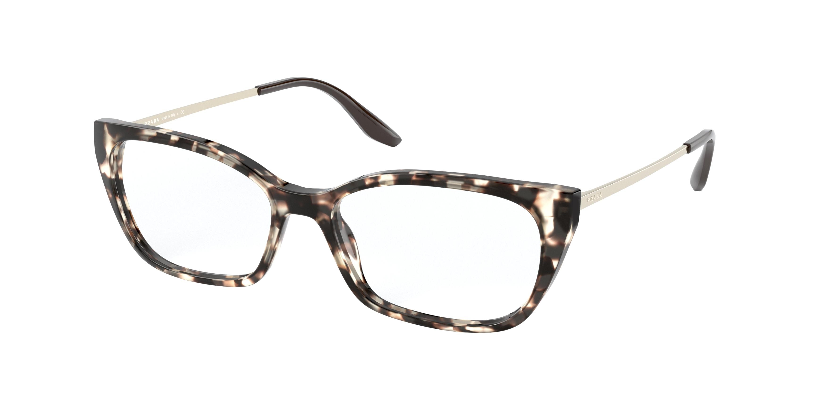 Prada PR14XV Cat Eye Eyeglasses  UAO1O1-Spotted Brown 54-140-16 - Color Map Brown