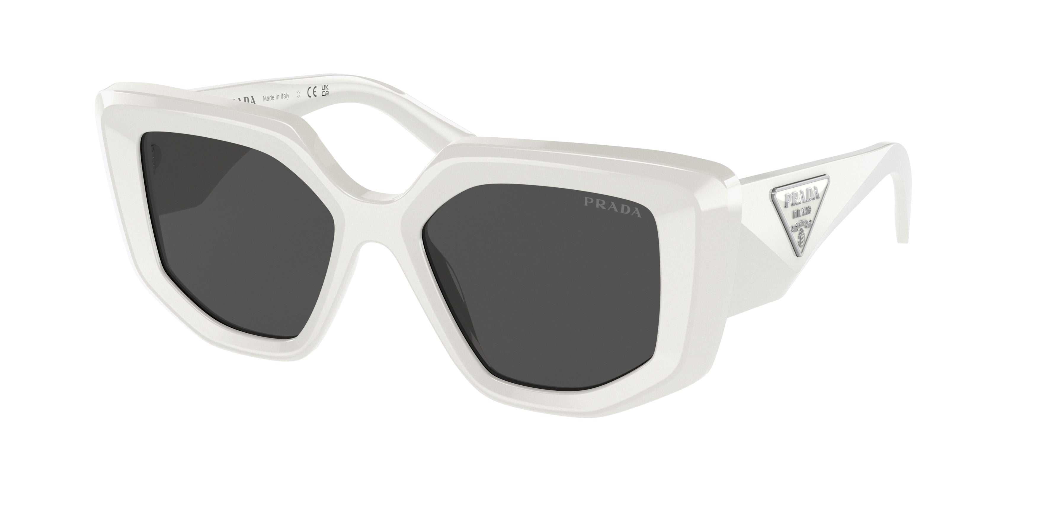 Prada PR14ZSF Irregular Sunglasses  1425S0-Talc 51-140-17 - Color Map White
