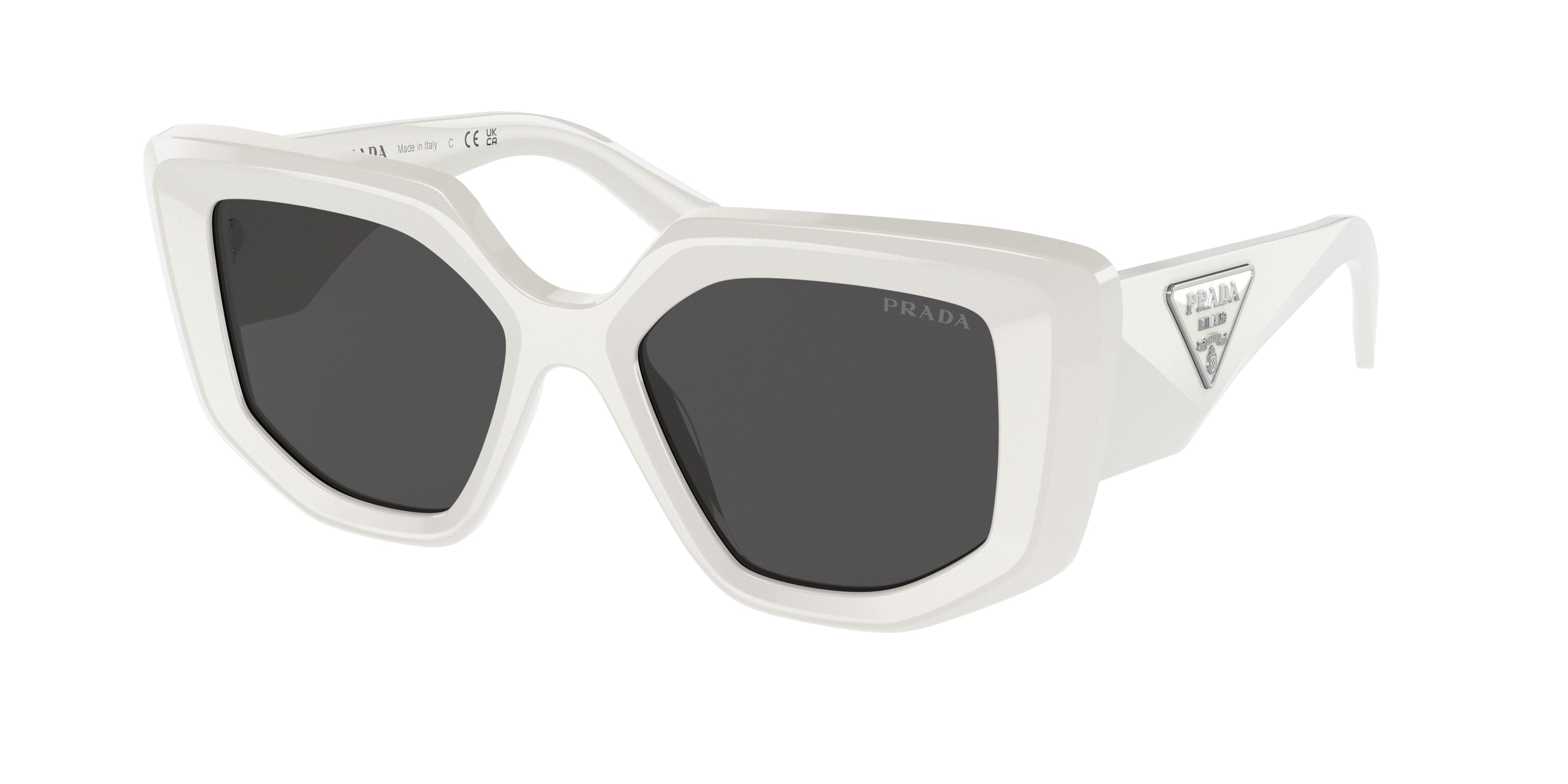 Prada PR14ZS Irregular Sunglasses  1425S0-Talc 49-140-18 - Color Map White