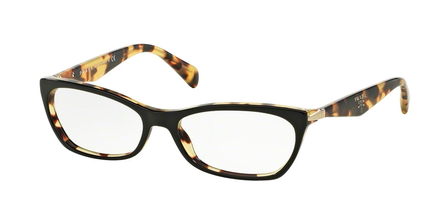 Prada PR15PVA Irregular Eyeglasses  NAI1O1-TOP BLACK/MEDIUM HAVANA 55-16-135 - Color Map black