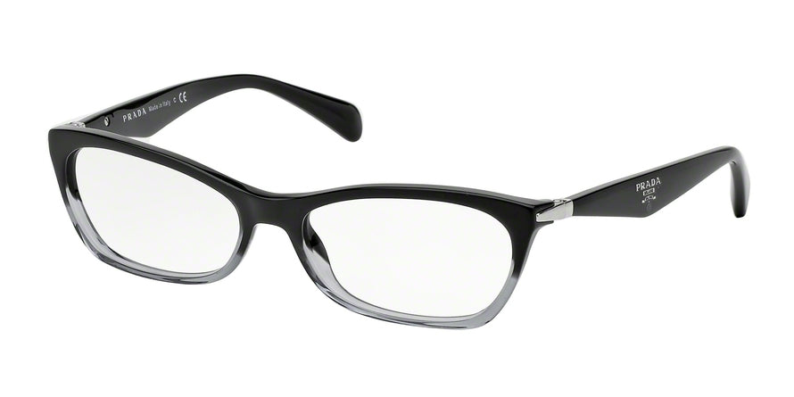 Prada CATWALK PR15PV Irregular Eyeglasses  ZYY1O1-BLACK GRADIENT TRANSPARENT 53-16-135 - Color Map black