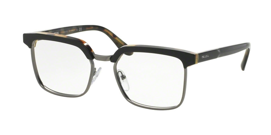 Prada PR15SV Square Eyeglasses  NAI1O1-TOP BLACK/MEDIUM HAVANA 54-18-145 - Color Map black