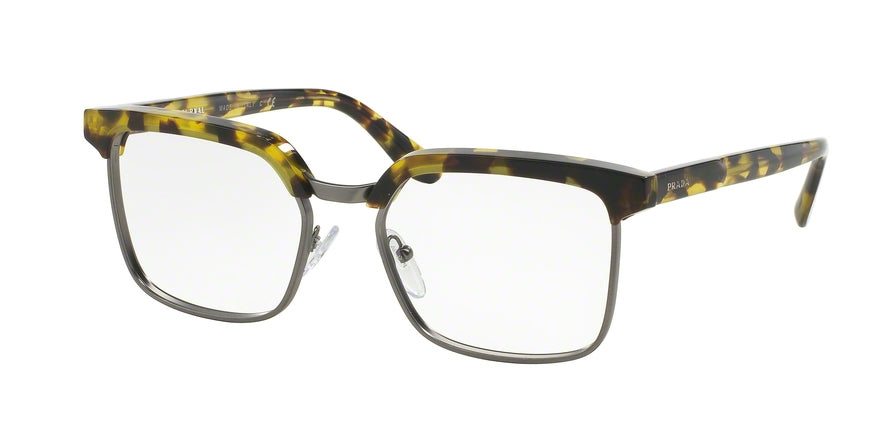 Prada PR15SV Square Eyeglasses  UBL1O1-YELLOW HAVANA 54-18-145 - Color Map yellow