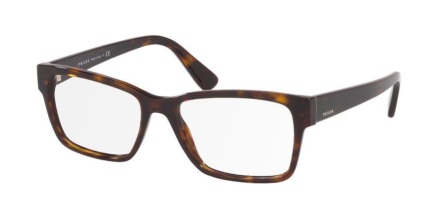 Prada HERITAGE PR15VVF Rectangle Eyeglasses  2AU1O1-HAVANA 55-17-145 - Color Map havana