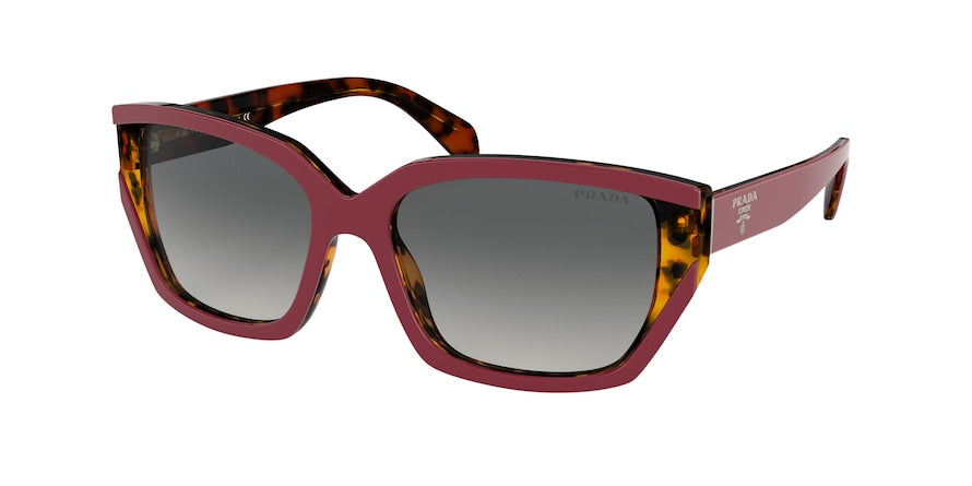 Prada PR15XS Rectangle Sunglasses  07C3M1-RED 56-17-140 - Color Map red