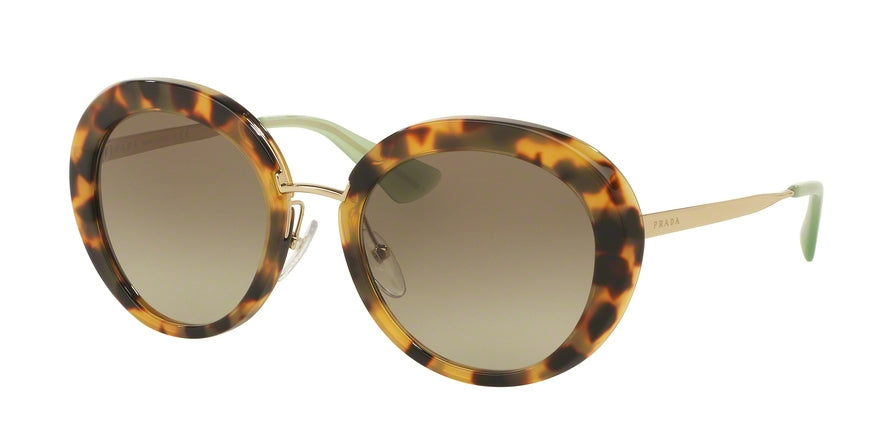 Prada CINEMA' PR16QS Round Sunglasses  7S04M1-MEDIUM HAVANA 55-21-135 - Color Map havana