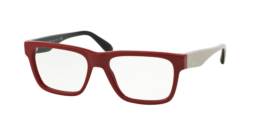 Prada PR16RV Square Eyeglasses  TKS1O1-RED 53-16-140 - Color Map red