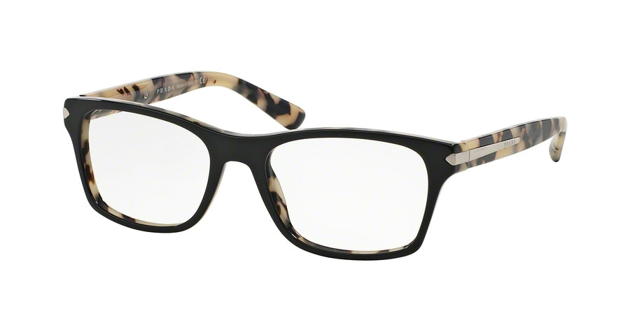Prada PR16SVF Rectangle Eyeglasses  ROK1O1-TOP BLACK/WHITE HAVANA 54-18-140 - Color Map black