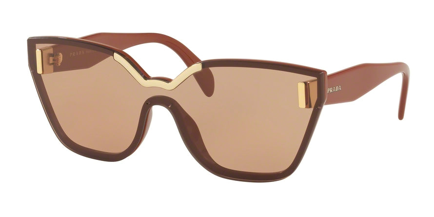 Prada CATWALK PR16TS Irregular Sunglasses  ZXB1P1-BROWN 48-147-140 - Color Map brown