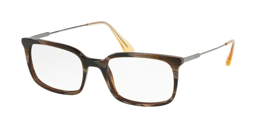 Prada CONCEPTUAL PR16UVF Pillow Eyeglasses  C9O1O1-DARK HORN 55-19-150 - Color Map brown