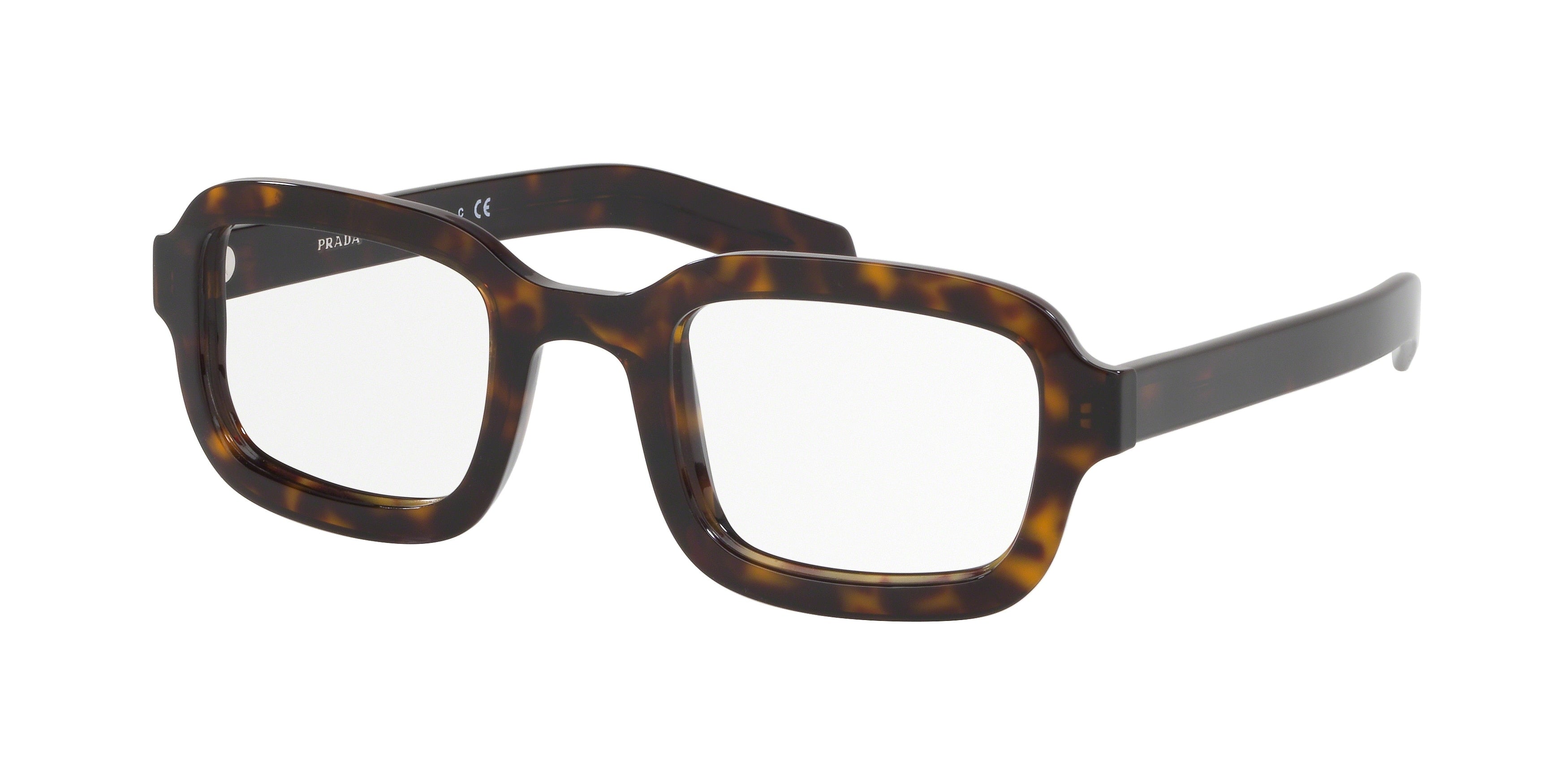 Prada CONCEPTUAL PR16VV Pillow Eyeglasses  2AU1O1-Havana 49-145-25 - Color Map Tortoise