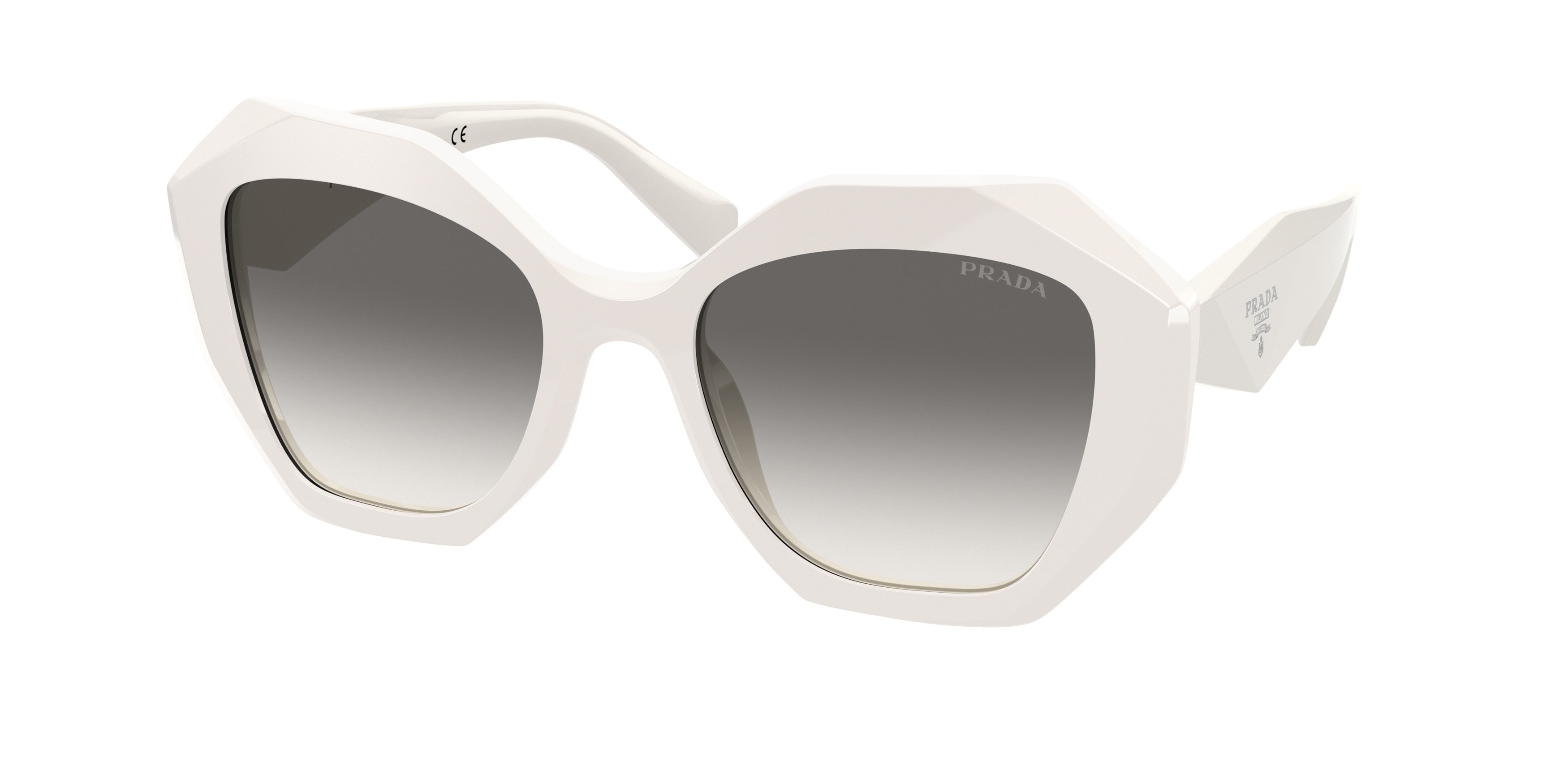 Prada PR16WS Irregular Sunglasses  142130-Talc 53-145-20 - Color Map White