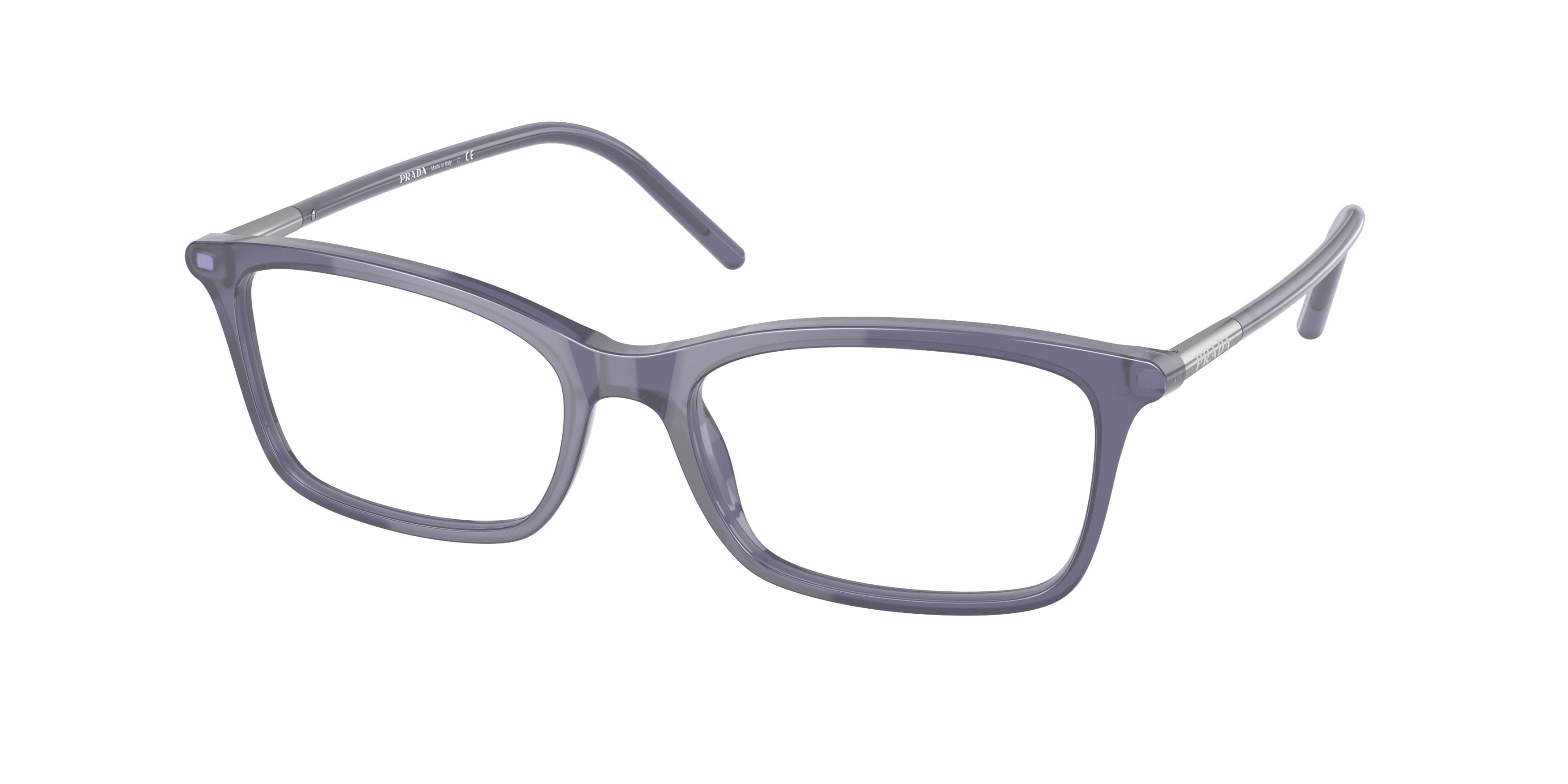 Prada PR16WV Rectangle Eyeglasses  06M1O1-Crystal Bluette 52-140-17 - Color Map Blue