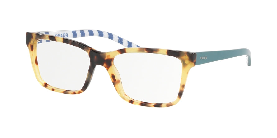 Prada MILLENNIALS PR17VVF Rectangle Eyeglasses  7S01O1-MEDIUM HAVANA 54-16-140 - Color Map havana