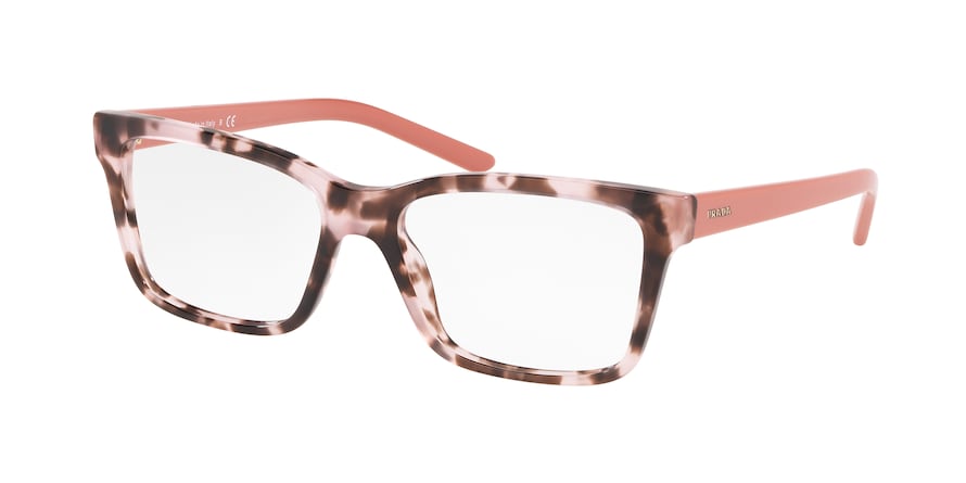 Prada MILLENNIALS PR17VV Rectangle Eyeglasses  ROJ1O1-PINK HAVANA 54-16-140 - Color Map pink