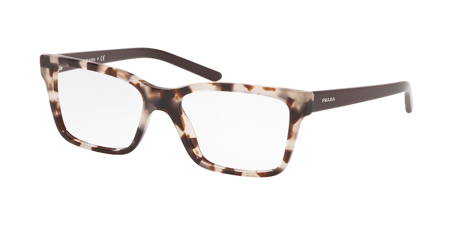 Prada MILLENNIALS PR17VV Rectangle Eyeglasses  UAO1O1-SPOTTED OPAL BROWN 54-16-140 - Color Map brown