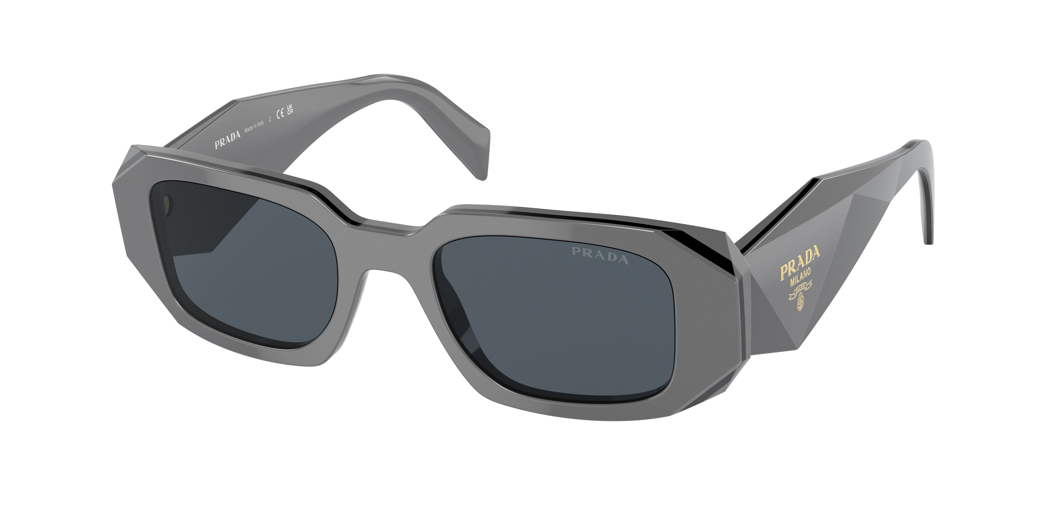 Prada PR17WSF Rectangle Sunglasses  11N09T-Marble Black 51-145-20 - Color Map Black