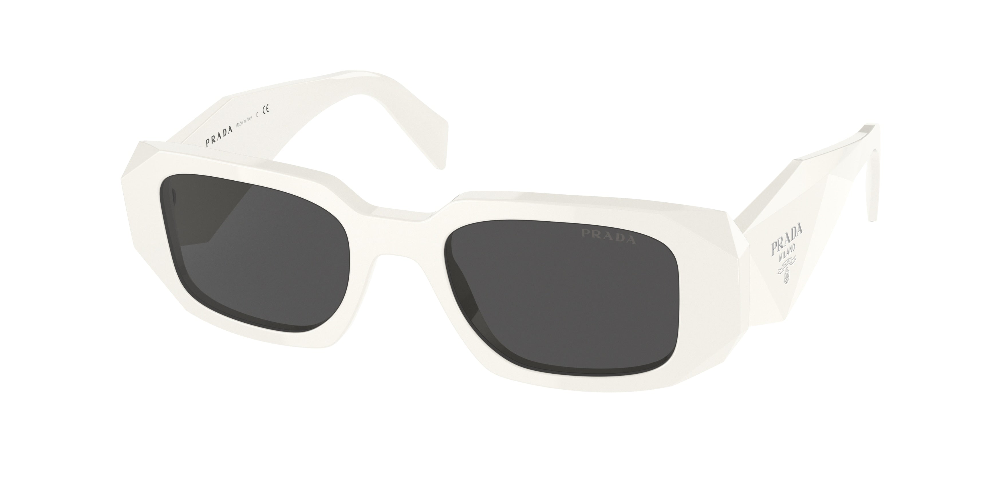 Prada PR17WSF Rectangle Sunglasses  1425S0-Talc 51-145-20 - Color Map White