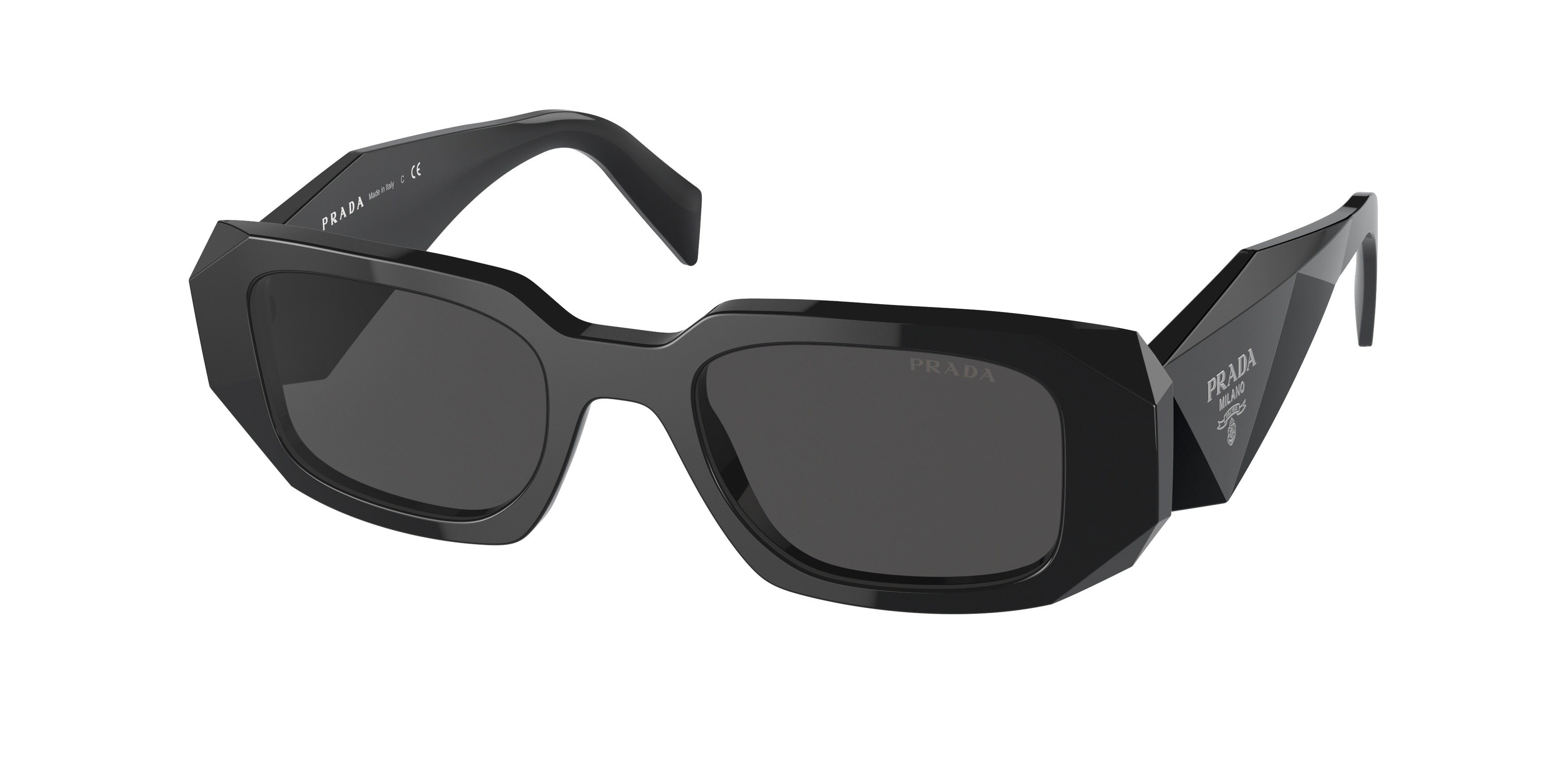 Prada PR17WSF Rectangle Sunglasses  1AB5S0-Black 51-145-20 - Color Map Black