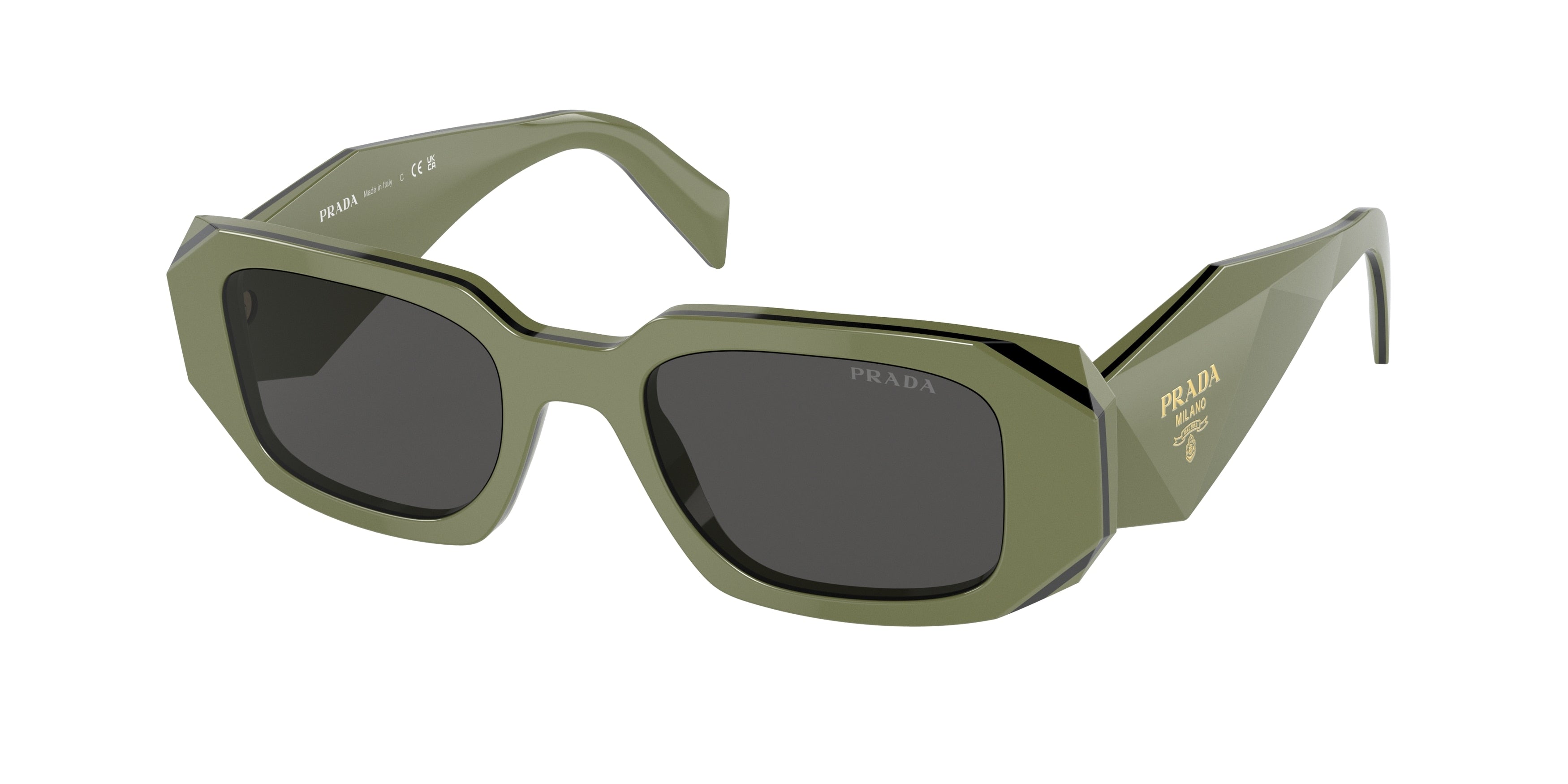 Prada PR17WS Rectangle Sunglasses  13N5S0-Sage/Black 49-145-20 - Color Map Green