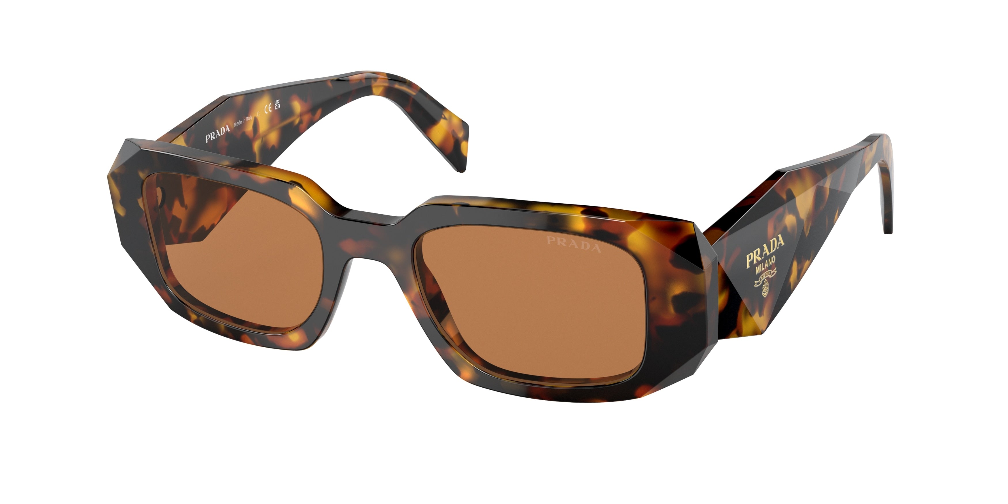 Prada PR17WS Rectangle Sunglasses  VAU2Z1-Honey Tortoise 49-145-20 - Color Map Tortoise